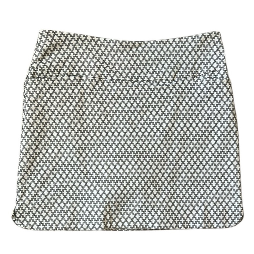 SC & Co Pull On Comfort Stretch Skort XL White/Black Pockets Lined Control Sport